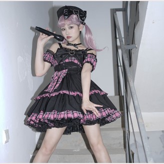 Punk Girl Plaid Kawaii Punk Dress JSK by Alice Girl (AGL06)